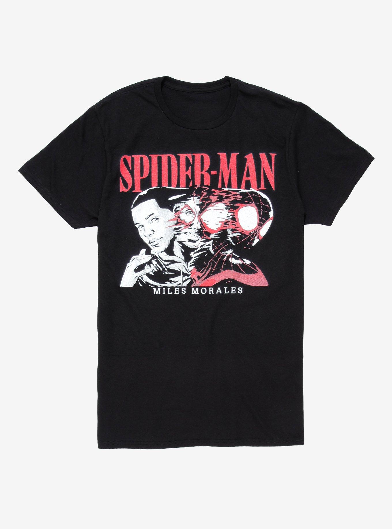 Marvel Spider-Man Miles Morales Transformation T-Shirt - BoxLunch Exclusive, BLACK, hi-res