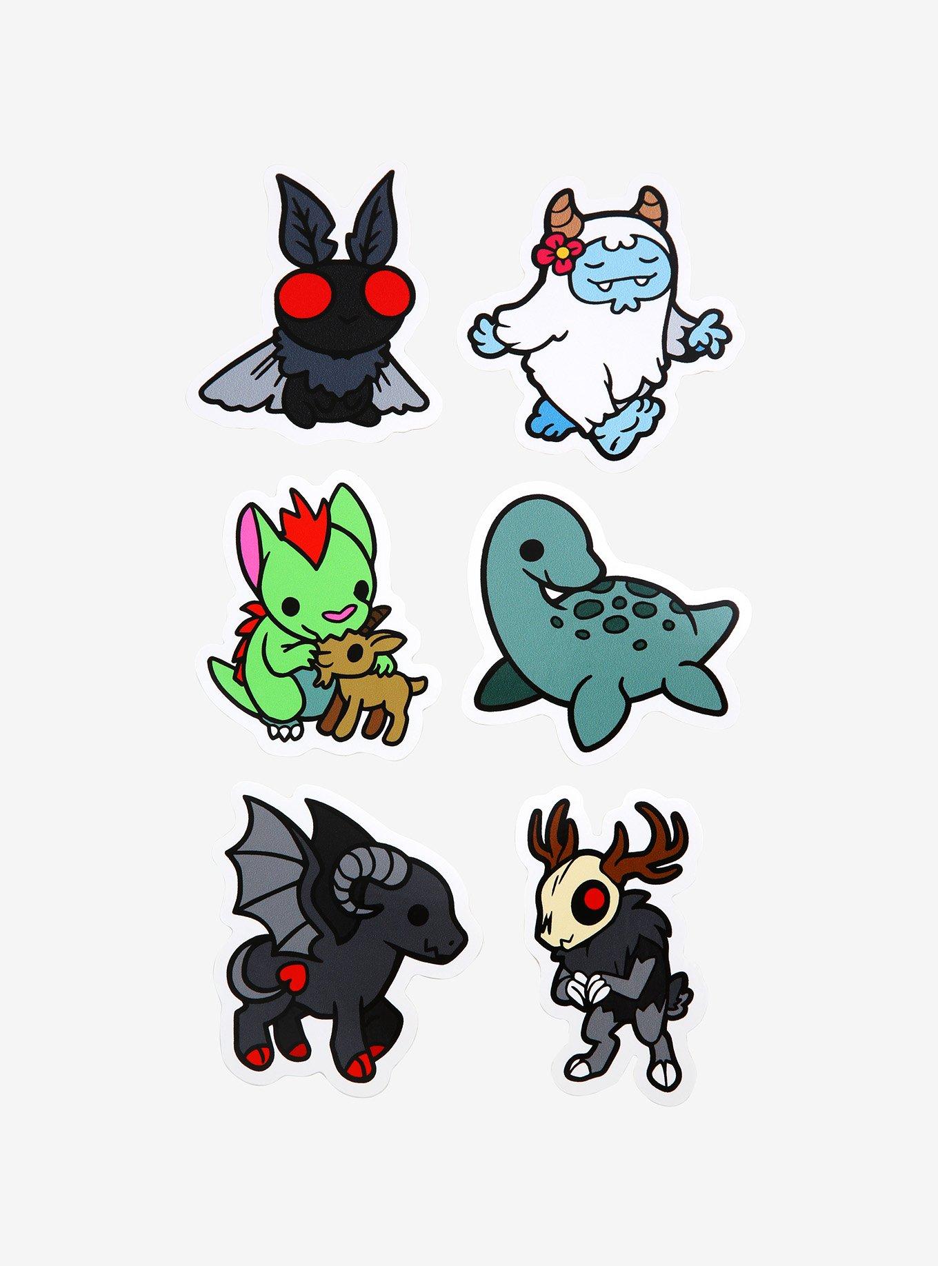 Cute Cryptids Jersey Devil Yeti Sticker Pack, , hi-res