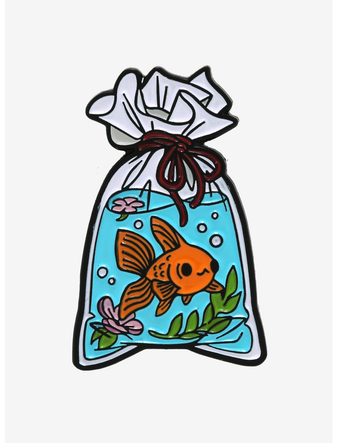 Goldfish Bag Enamel Pin, , hi-res
