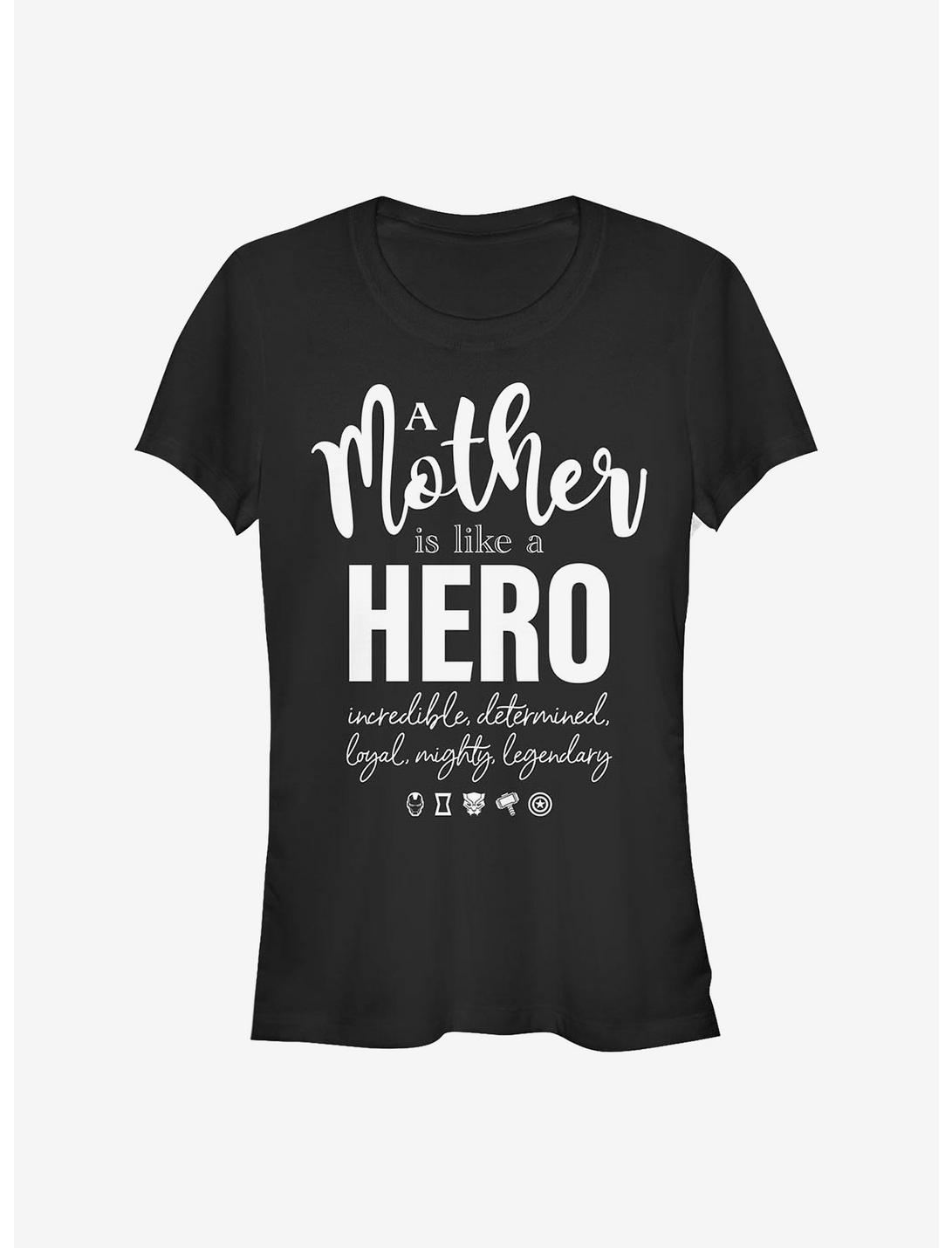 Marvel Avengers A Mother Hero Quote Girls T-Shirt, BLACK, hi-res