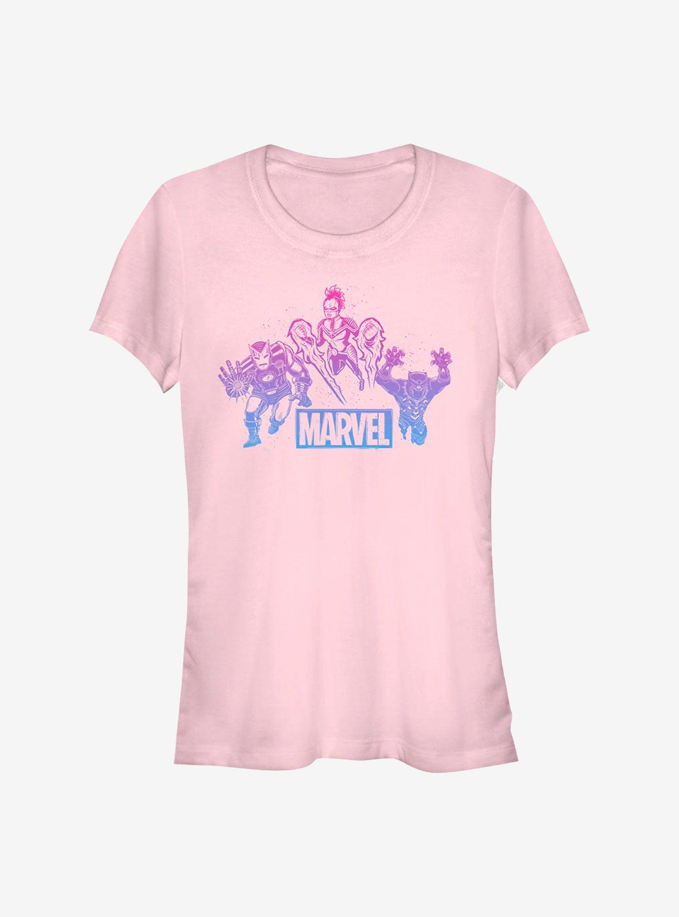 Marvel Avengers Gradient Group Girls T-Shirt, LIGHT PINK, hi-res