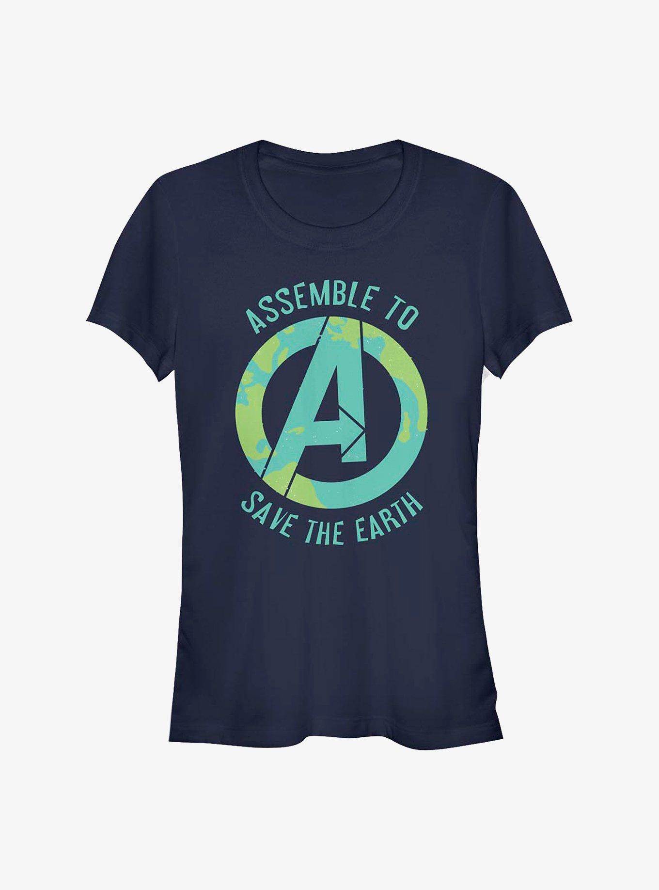 Marvel Avengers Assembling To Save Girls T-Shirt, NAVY, hi-res