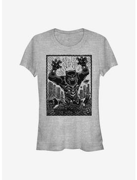 Marvel Black Panther Stencil Girls T-Shirt, ATH HTR, hi-res