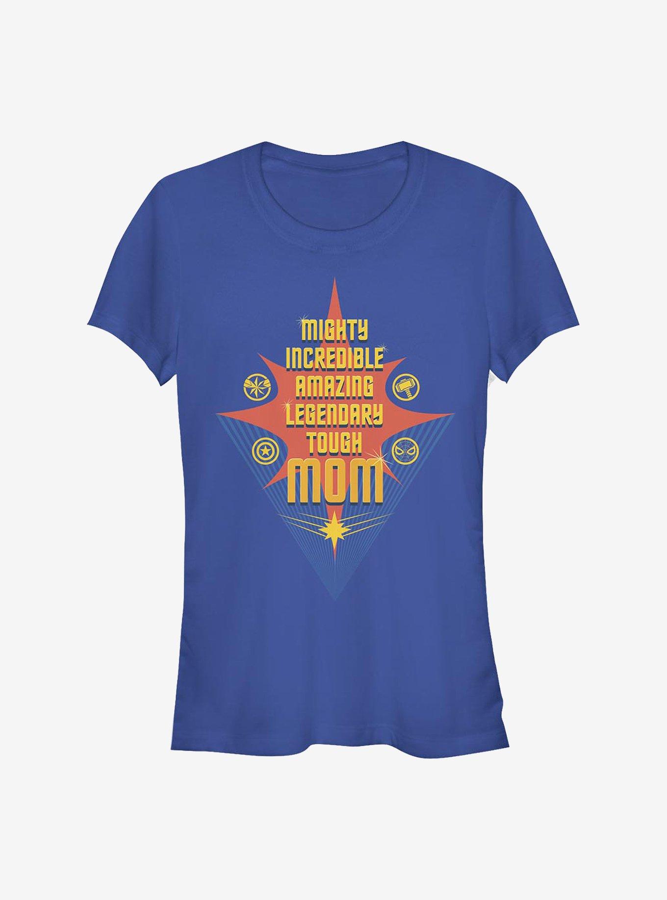 Marvel Avengers Mom List Swoosh Star Girls T-Shirt, ROYAL, hi-res