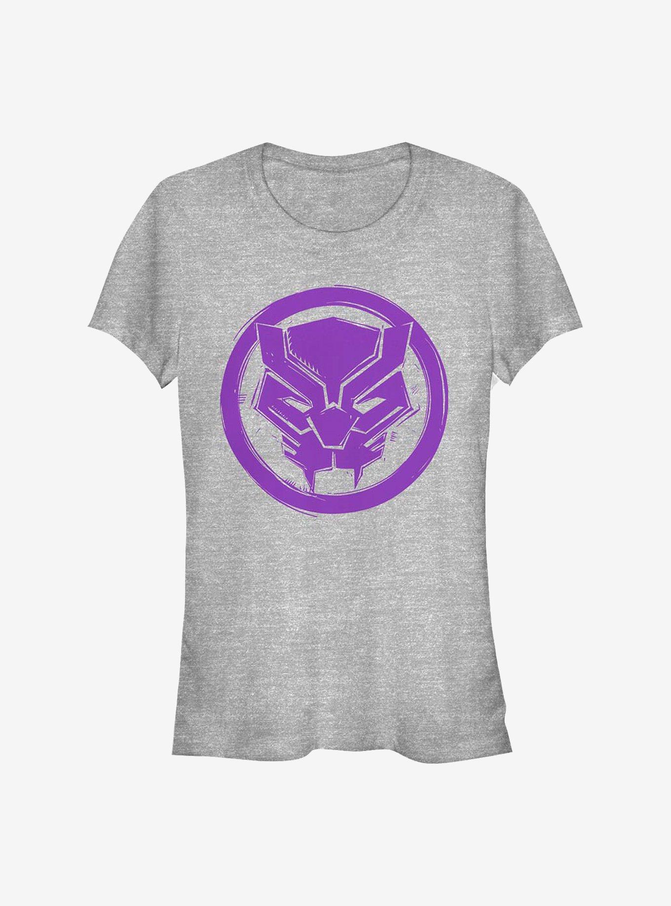 Marvel Black Panther Woodcut Panther Girls T-Shirt