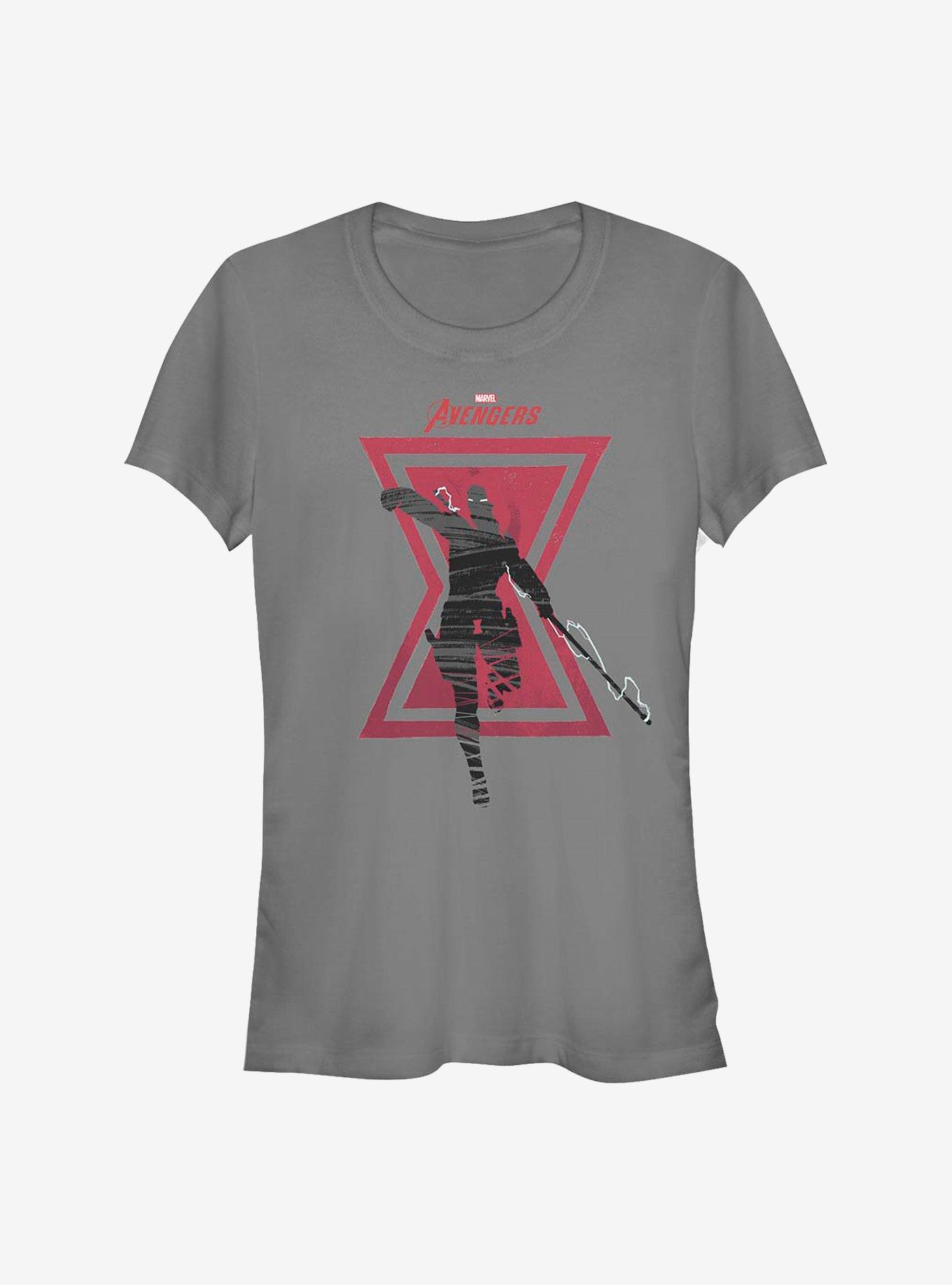 Marvel Black Widow Silhouette Girls T-Shirt, CHARCOAL, hi-res