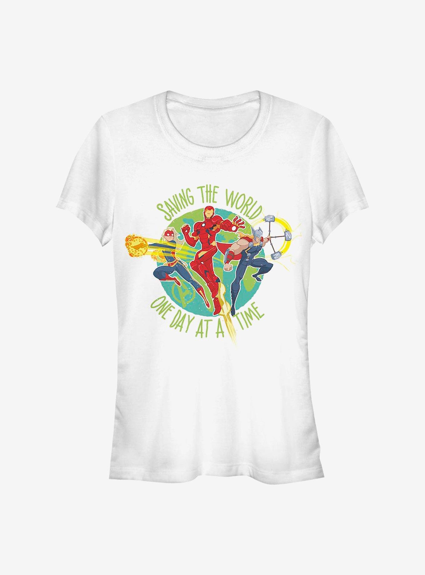 Marvel Avengers Saving The World Girls T-Shirt, WHITE, hi-res