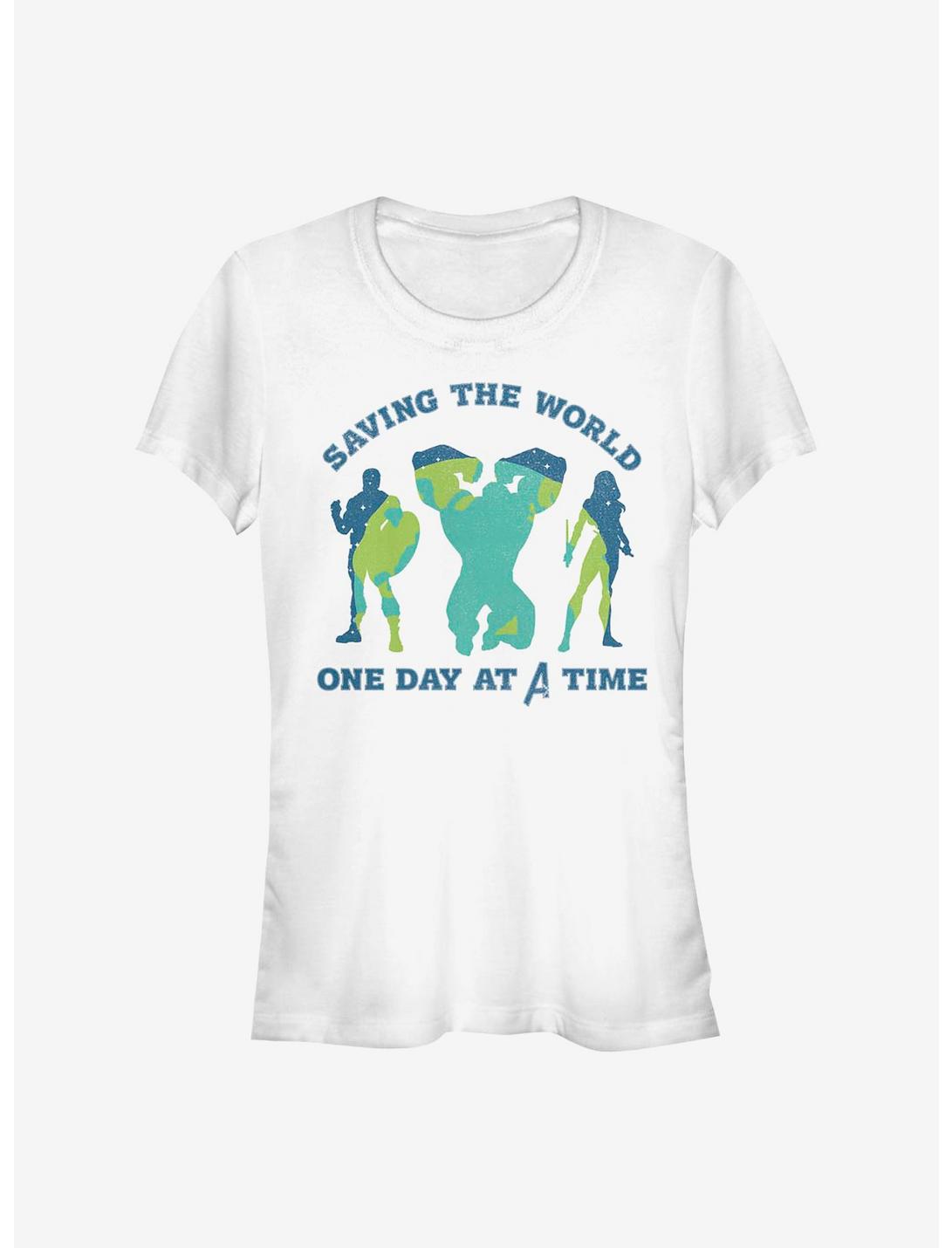 Marvel Avengers Team Earth Day Girls T-Shirt, WHITE, hi-res
