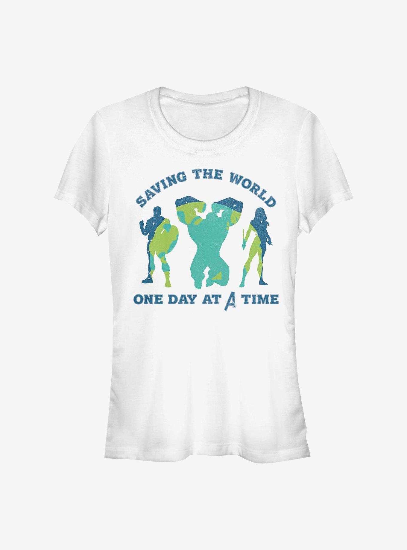 Marvel Avengers Team Earth Day Girls T-Shirt, WHITE, hi-res