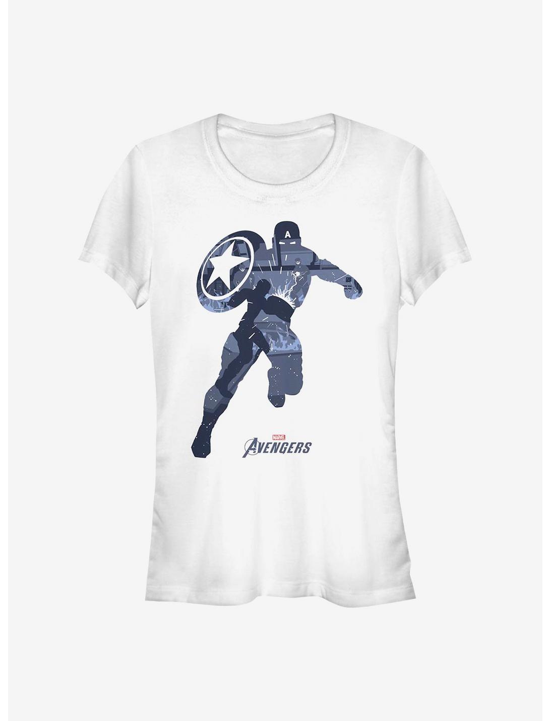 Marvel Captain America Cap Scene Girls T-Shirt, WHITE, hi-res