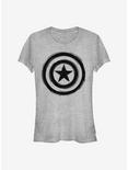 Marvel Captain America Woodcut Cap America Girls T-Shirt, ATH HTR, hi-res