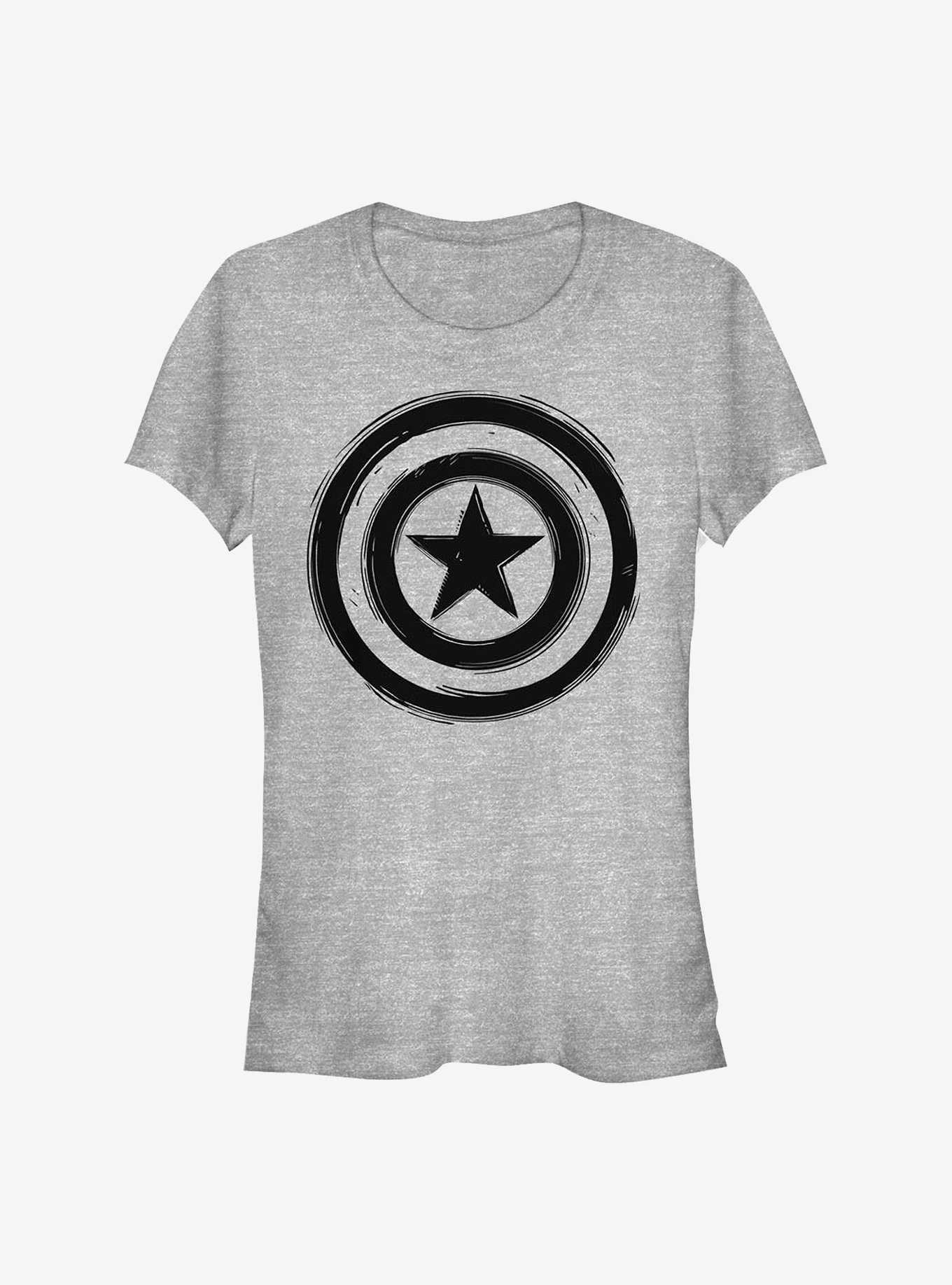 Marvel Captain America Woodcut Cap America Girls T-Shirt, , hi-res