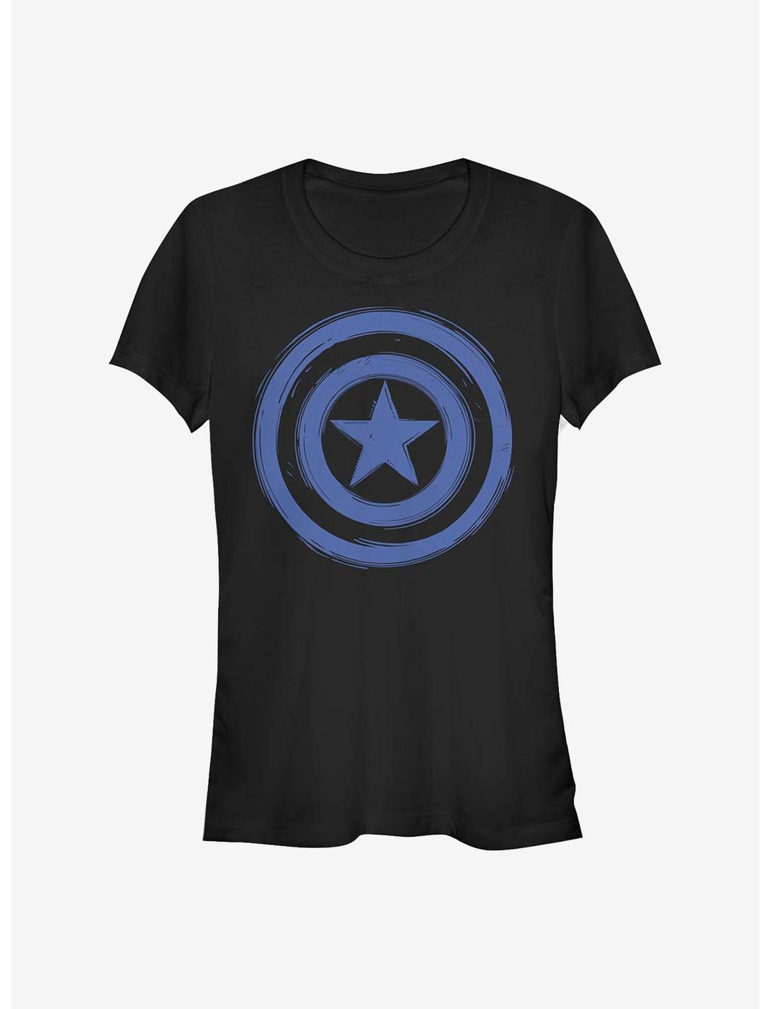 Marvel Captain America Woodcut Cap America Girls T-Shirt, BLACK, hi-res