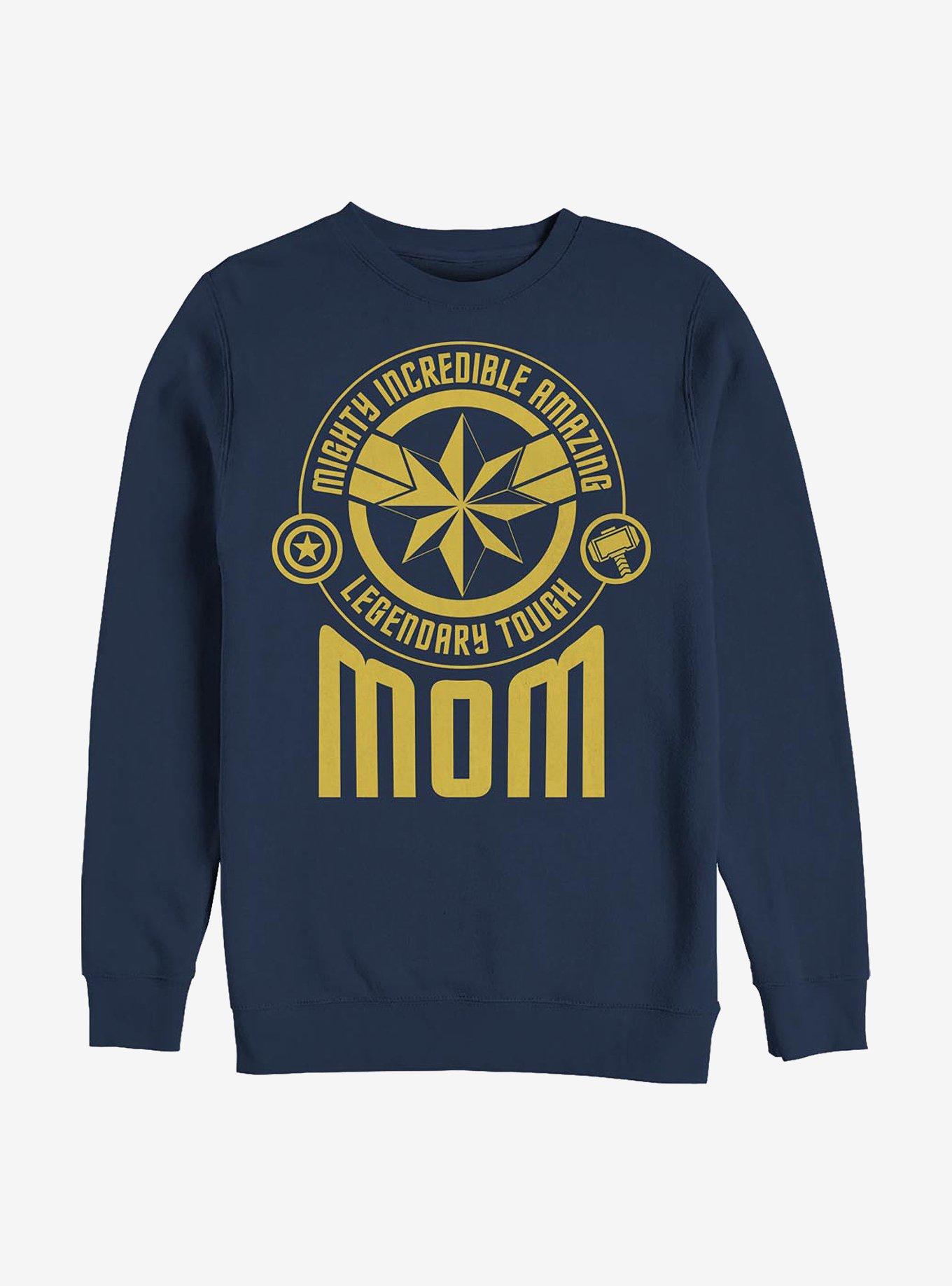 Marvel Avengers Mom Tonal Badges Crew Sweatshirt, NAVY, hi-res