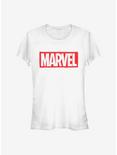 Marvel Logo Cut Girls T-Shirt, WHITE, hi-res