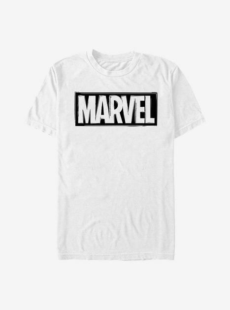 Marvel Logo Cut T-Shirt - WHITE | Hot Topic