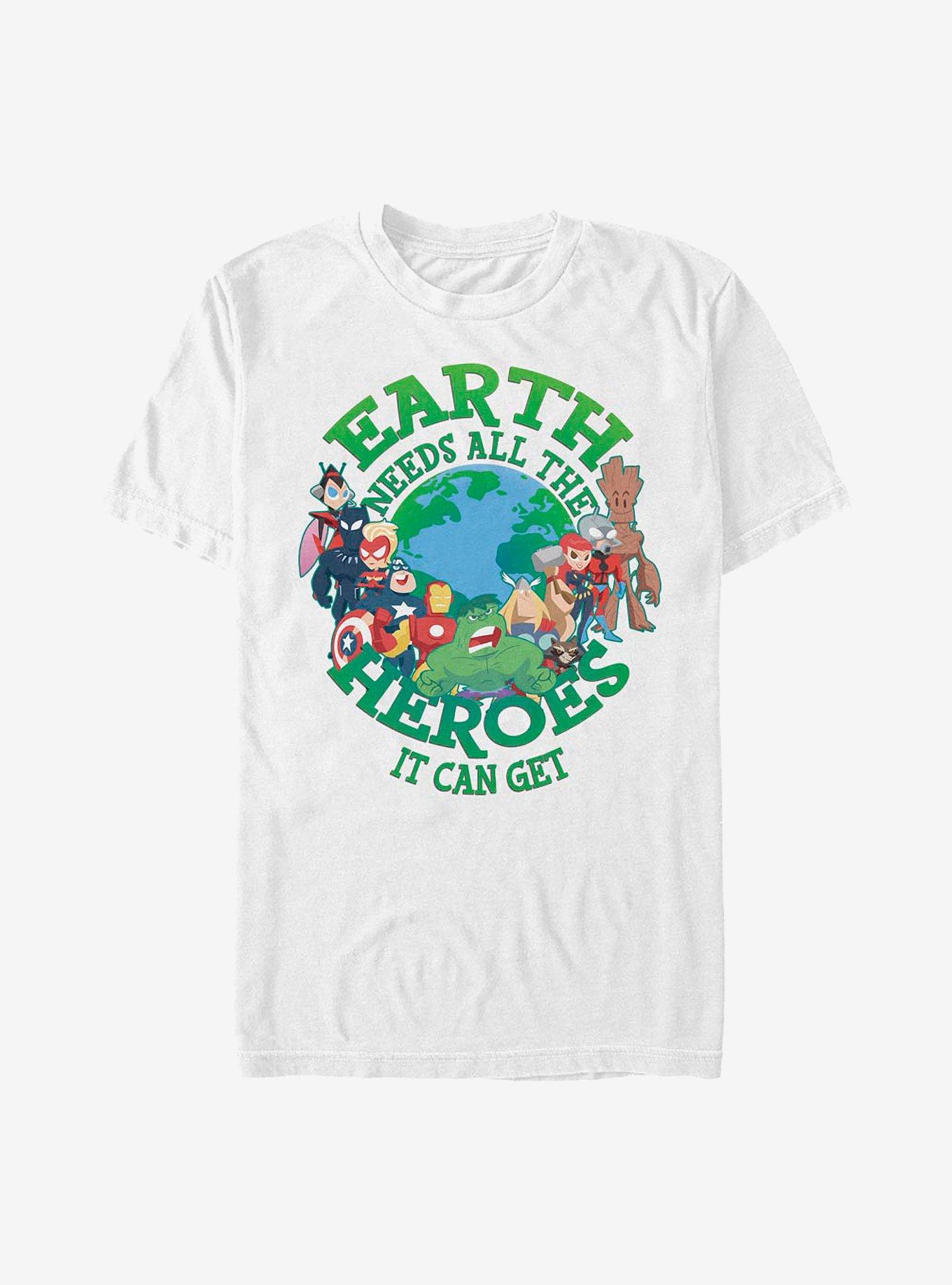 Marvel Avengers Earth Needs Heroes T-Shirt, WHITE, hi-res