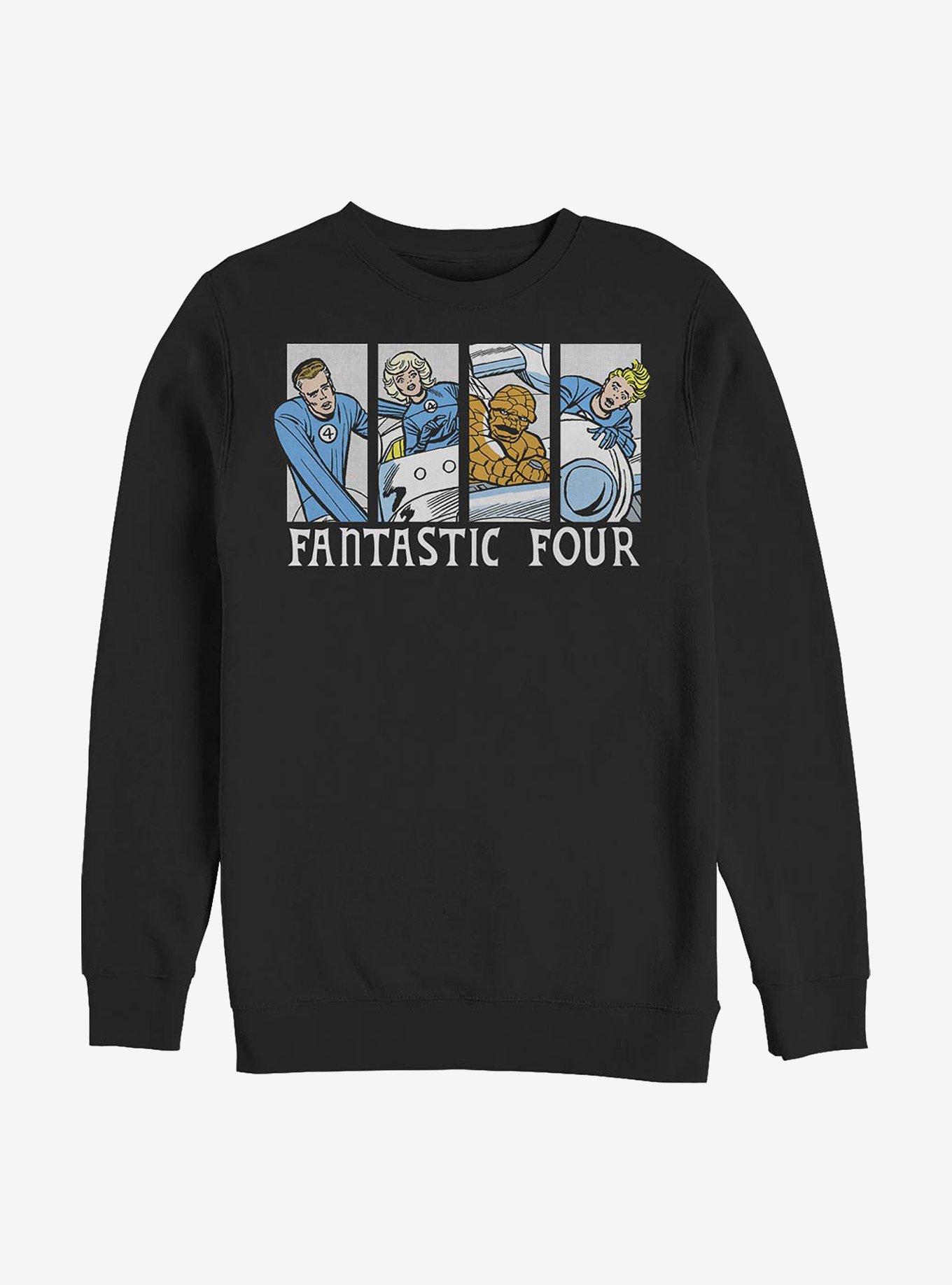 Marvel Fantastic Four Fantastic Comic Crew Sweatshirt, BLACK, hi-res