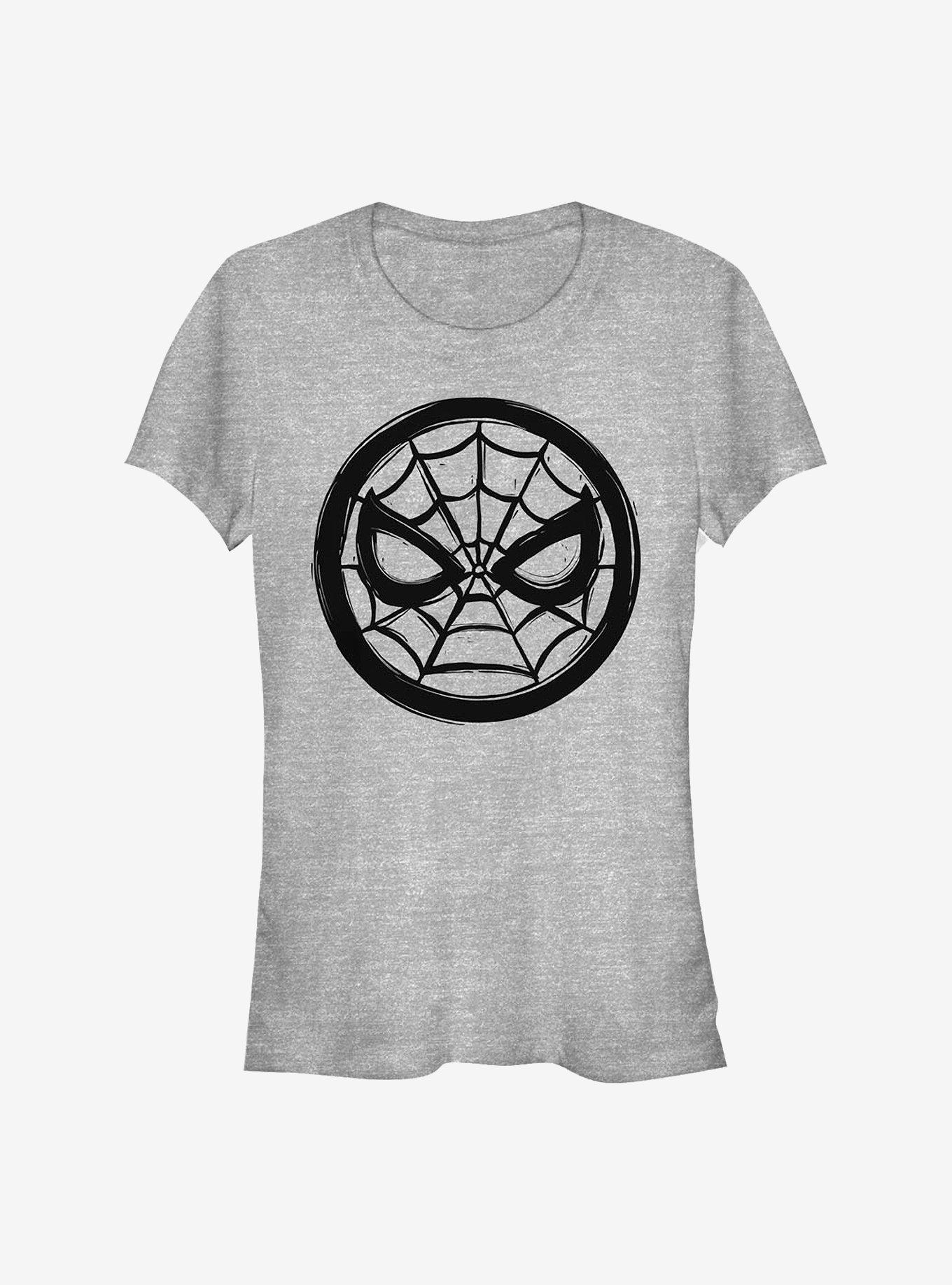 Marvel Spider-Man Woodcut Spider-Man Girls T-Shirt, ATH HTR, hi-res