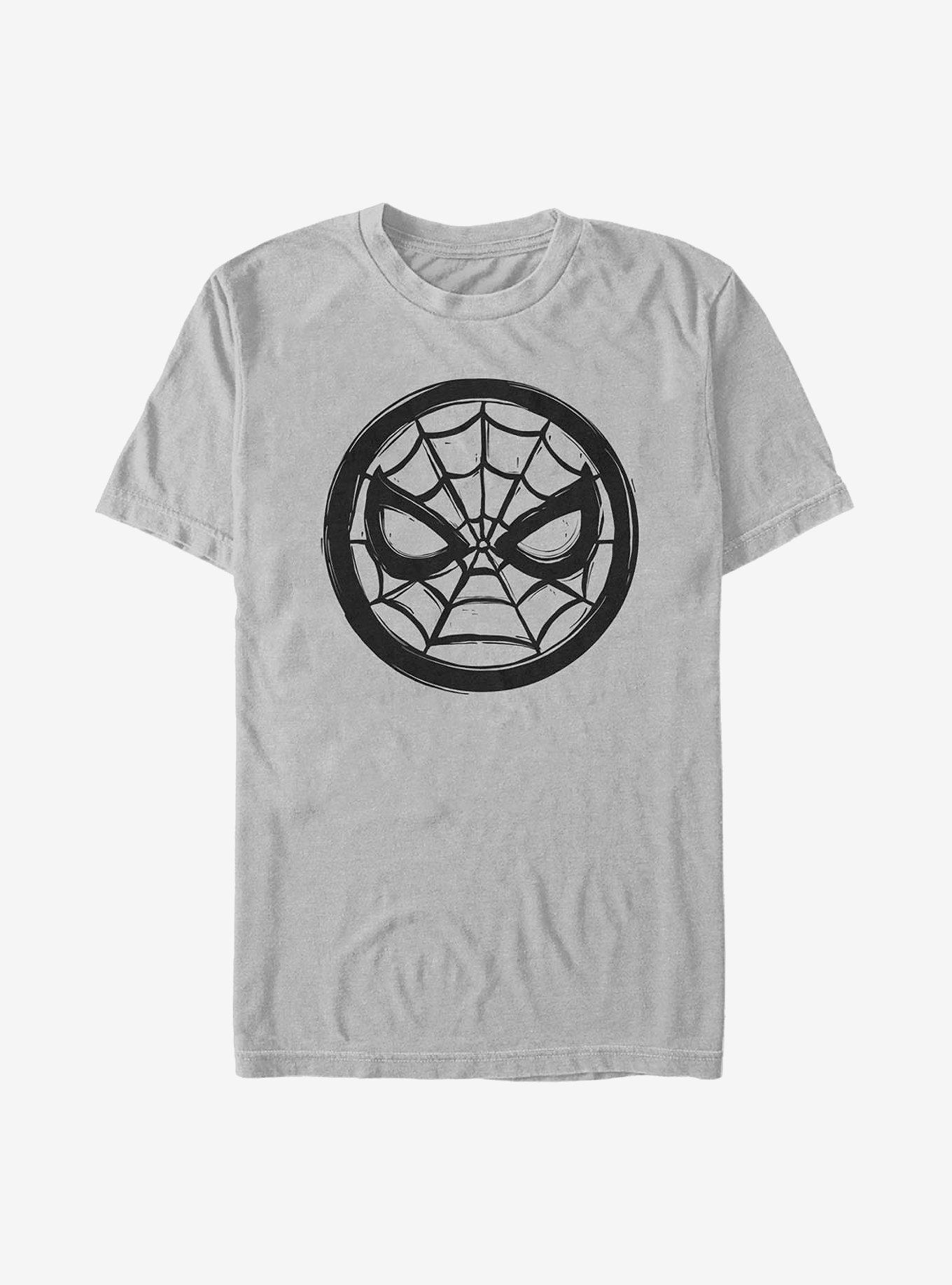 Marvel Spider-Man Woodcut Spider-Man T-Shirt, SILVER, hi-res