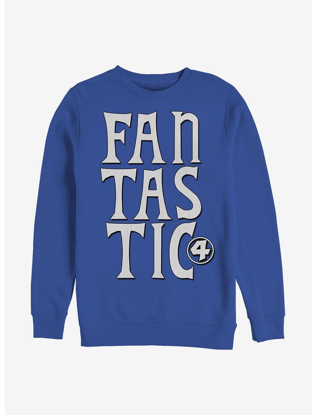 Marvel Fantastic Four Fantastic Words Crew Sweatshirt, ROYAL, hi-res