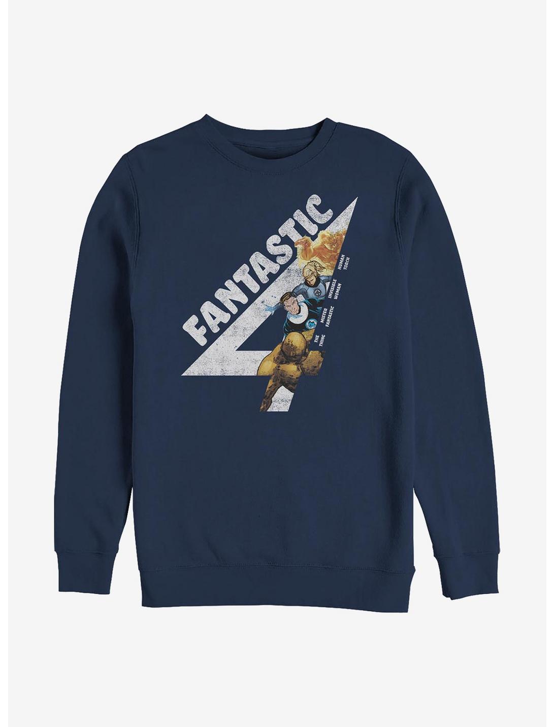 Marvel Fantastic Four Fantastically Vintage Crew Sweatshirt, NAVY, hi-res
