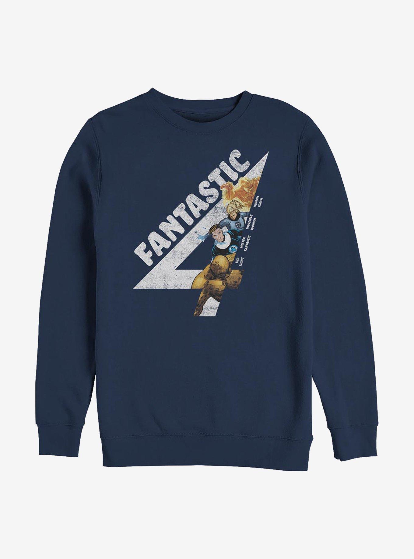 Marvel Fantastic Four Fantastically Vintage Crew Sweatshirt, NAVY, hi-res