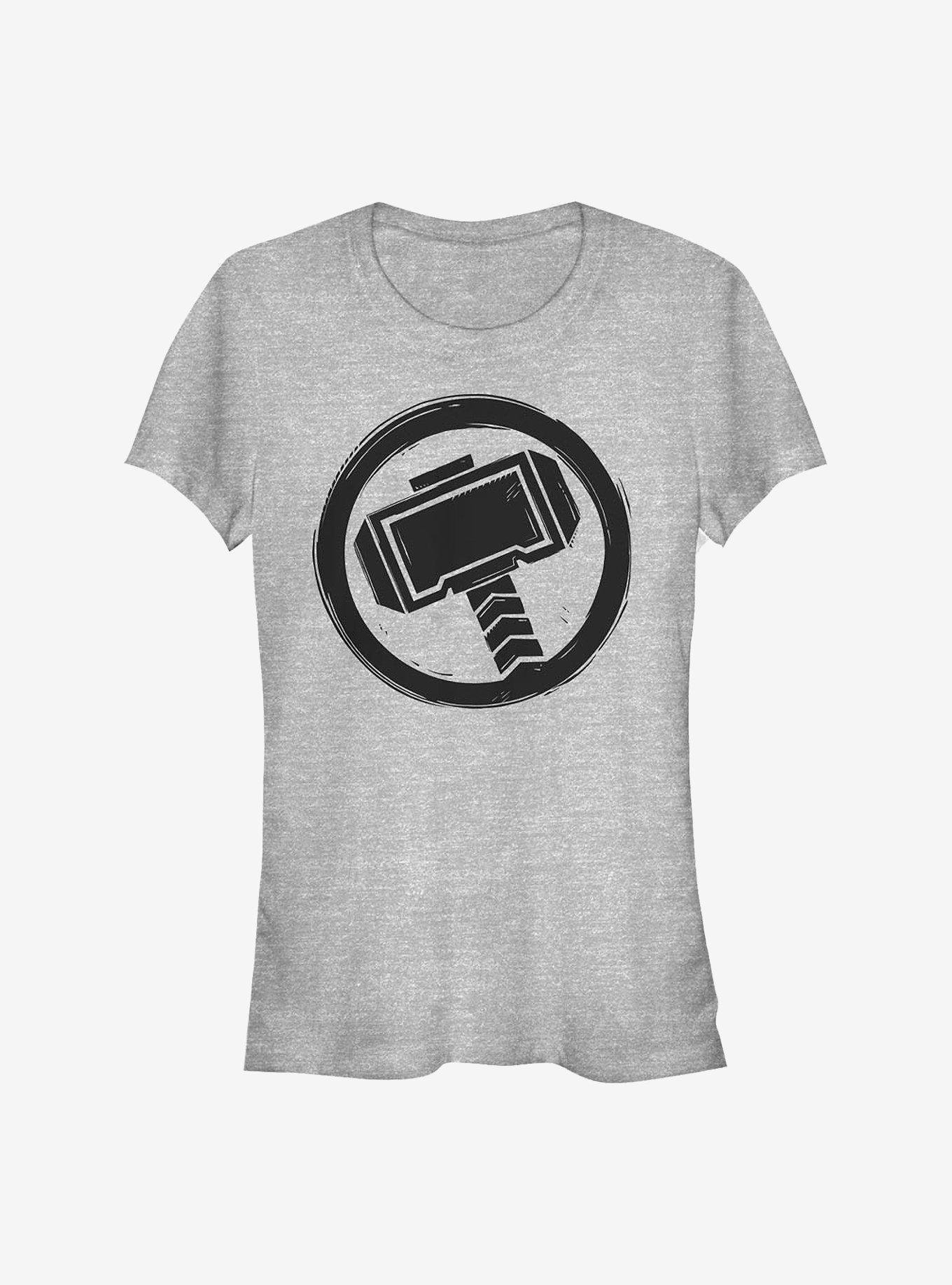 Marvel Thor Woodcut Thor Girls T-Shirt, ATH HTR, hi-res