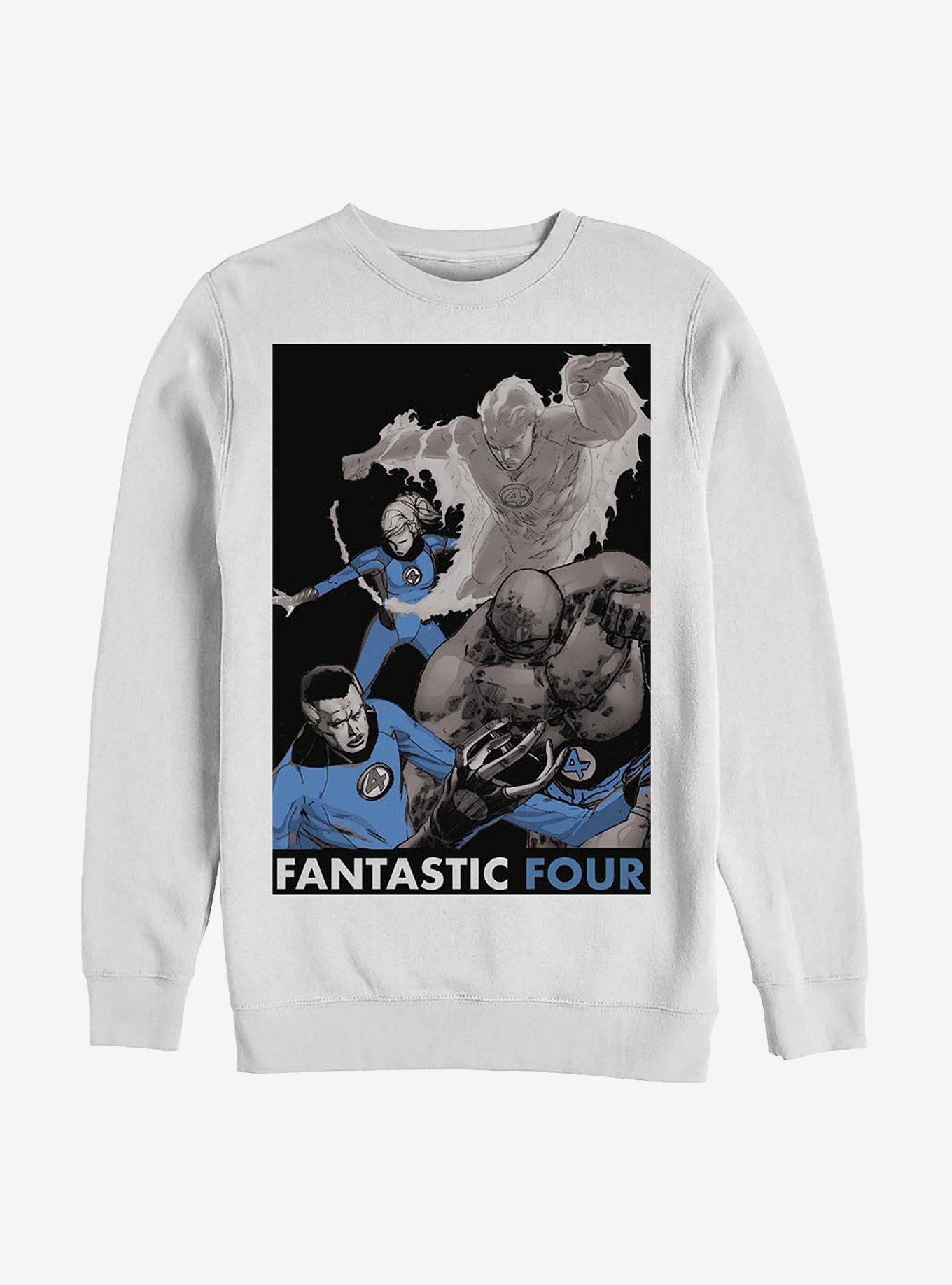 Marvel Fantastic Four The Four Crew Sweatshirt, WHITE, hi-res