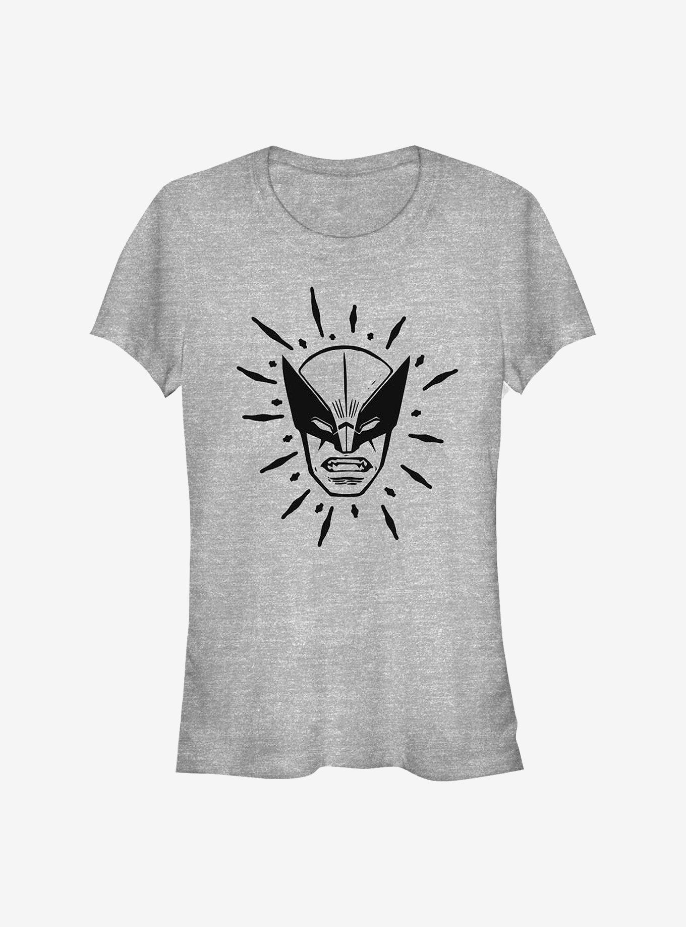 Marvel Wolverine Head Girls T-Shirt, ATH HTR, hi-res