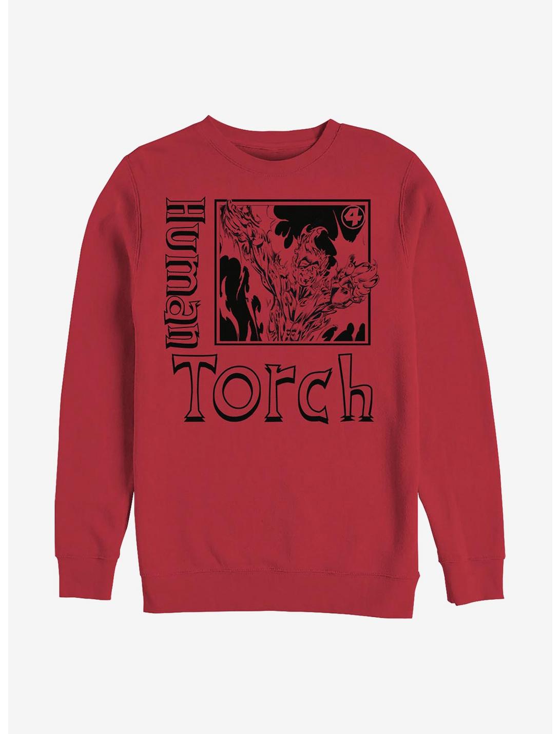 Marvel Fantastic Four Torch Pose Crew Sweatshirt, RED, hi-res