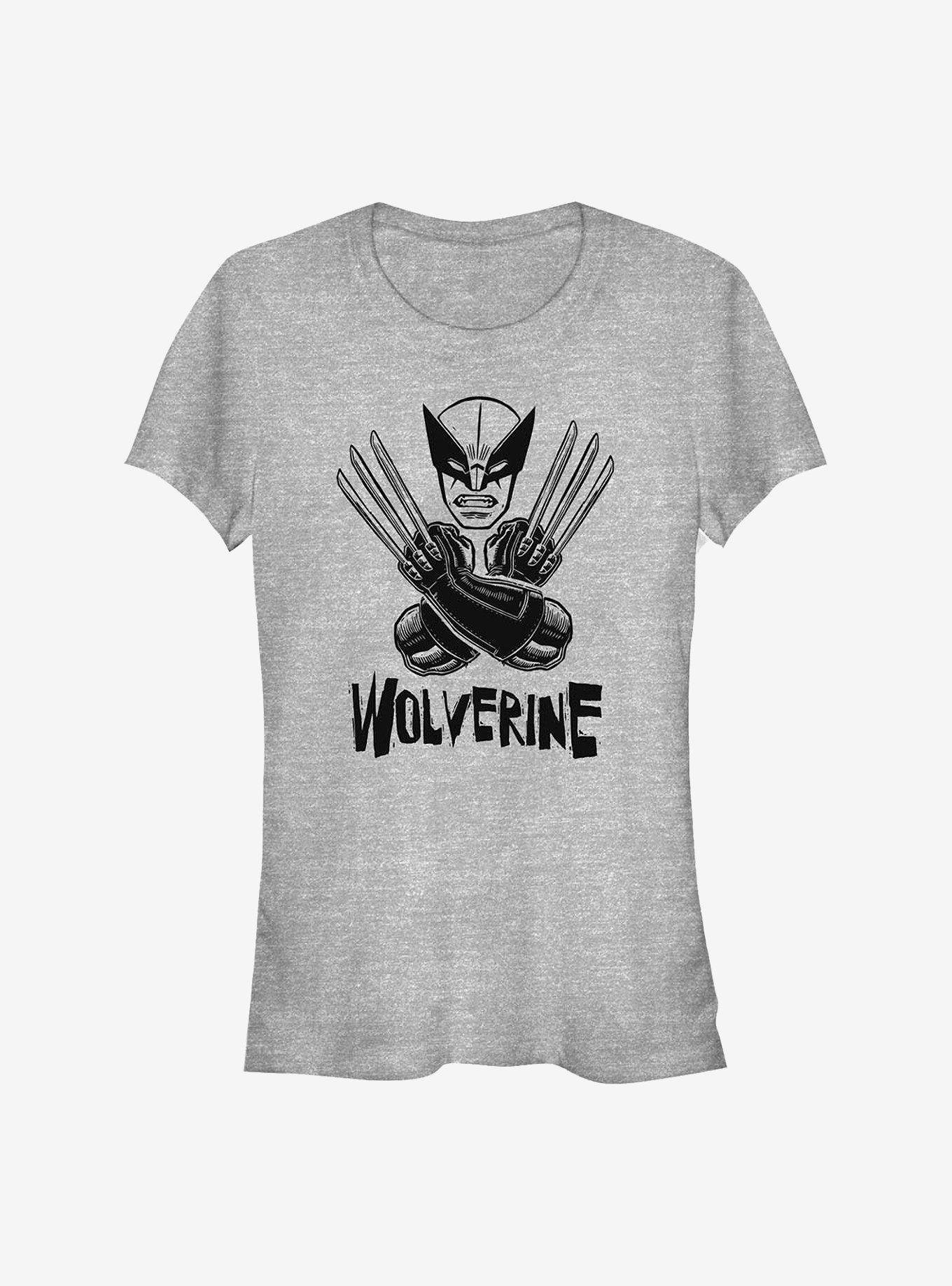 Marvel Wolverine Head Girls T-Shirt, ATH HTR, hi-res