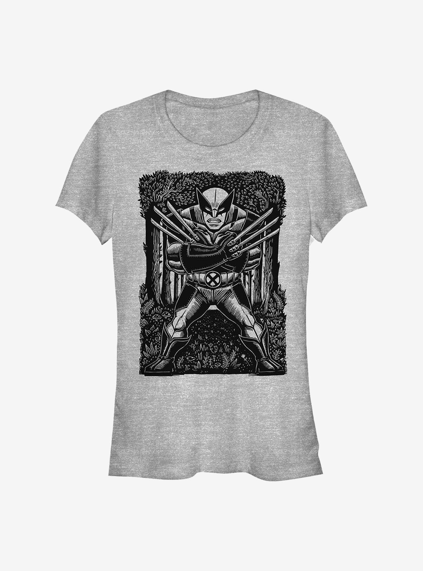 Marvel Wolverine Stencil Girls T-Shirt, ATH HTR, hi-res