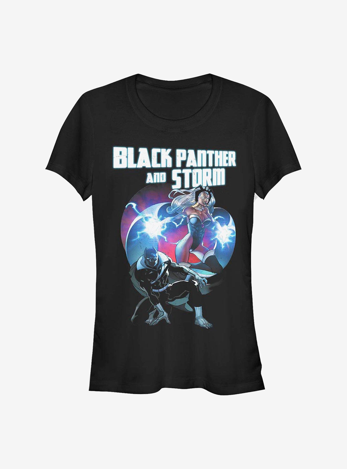 Marvel Black Panther Hero Couple Heart Girls T-Shirt, BLACK, hi-res