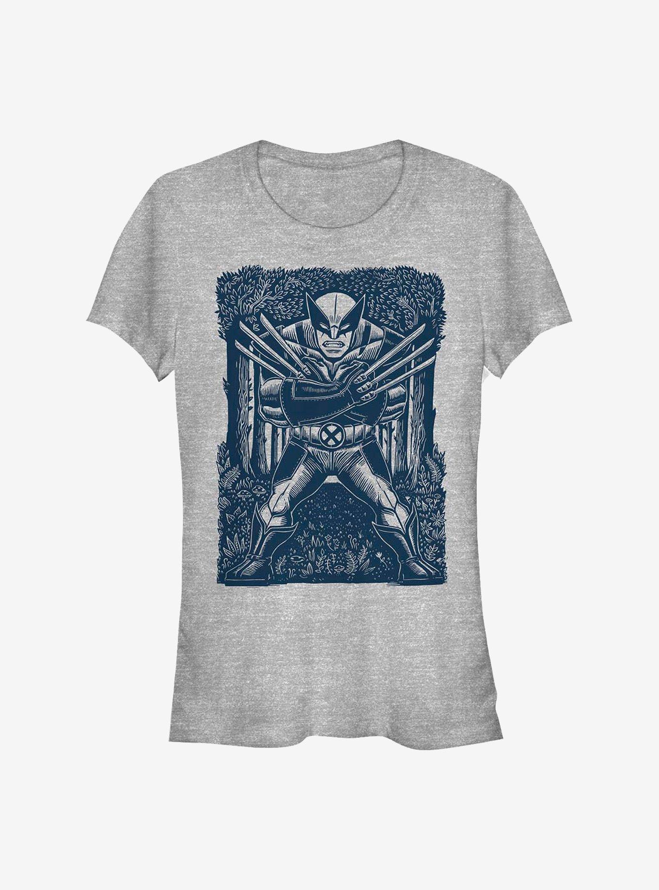 Marvel Wolverine Stencil Girls T-Shirt, ATH HTR, hi-res