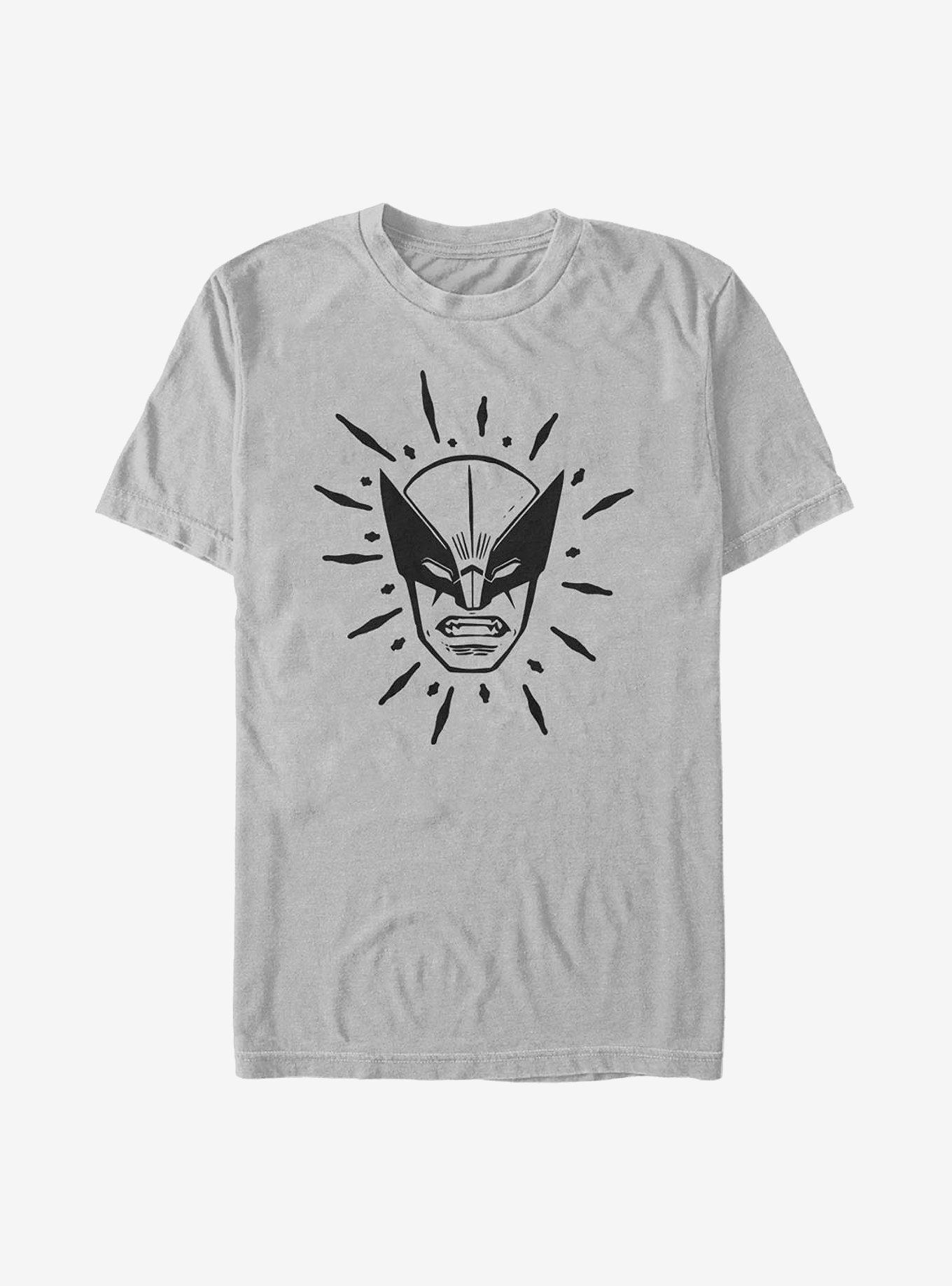 Marvel Wolverine Head T-Shirt, SILVER, hi-res