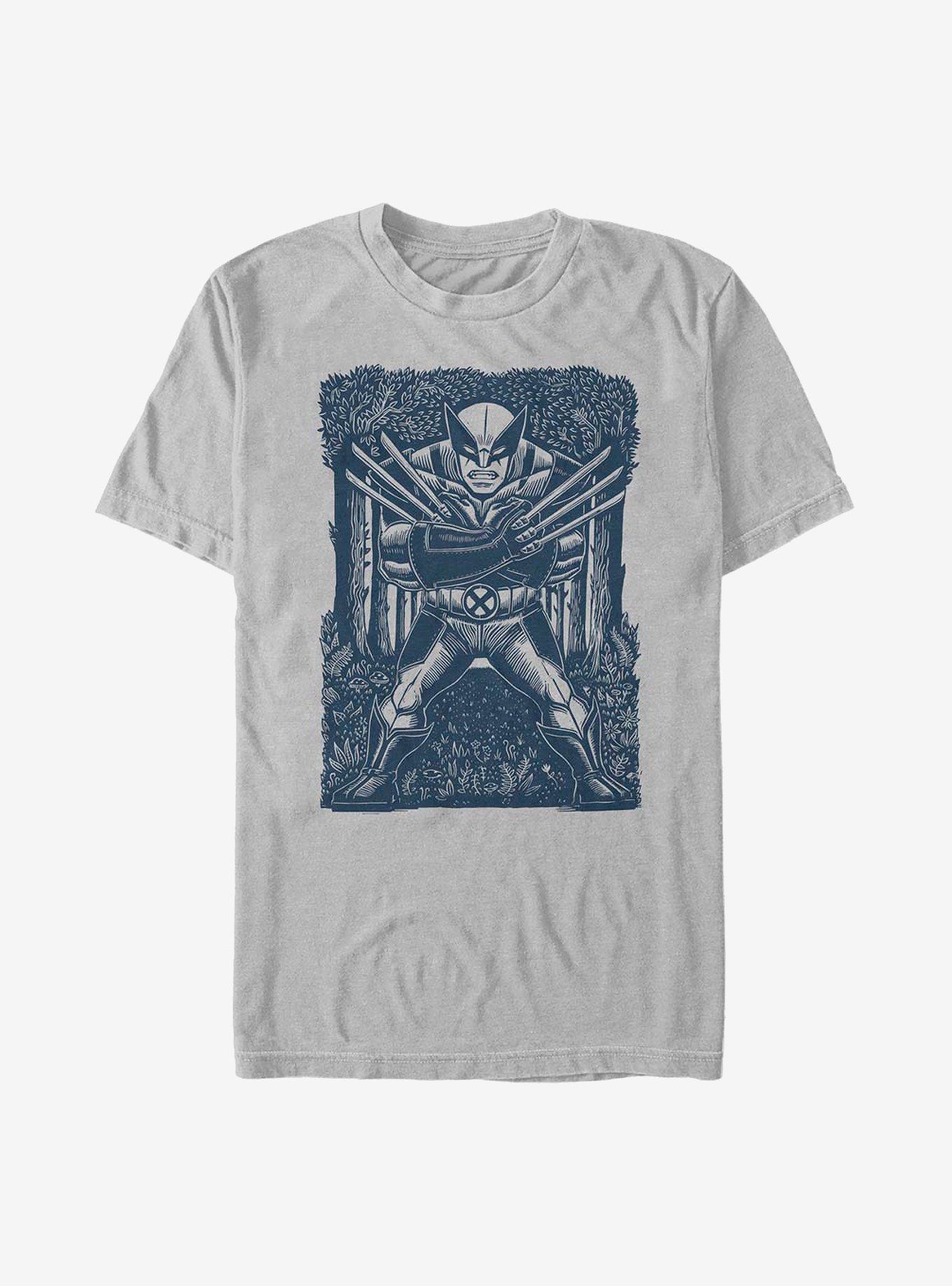 Marvel Wolverine Stencil T-Shirt, SILVER, hi-res