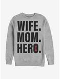 Marvel Black Widow Wife Mom Black Widow Crew Sweatshirt, ATH HTR, hi-res