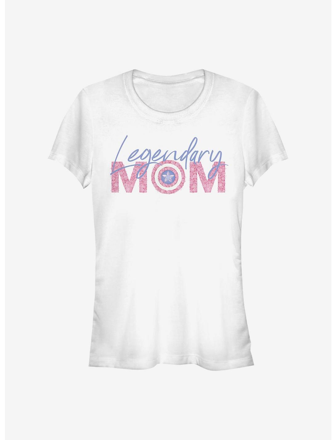 Marvel Captain America Legendary Mom Flowers Girls T-Shirt, WHITE, hi-res