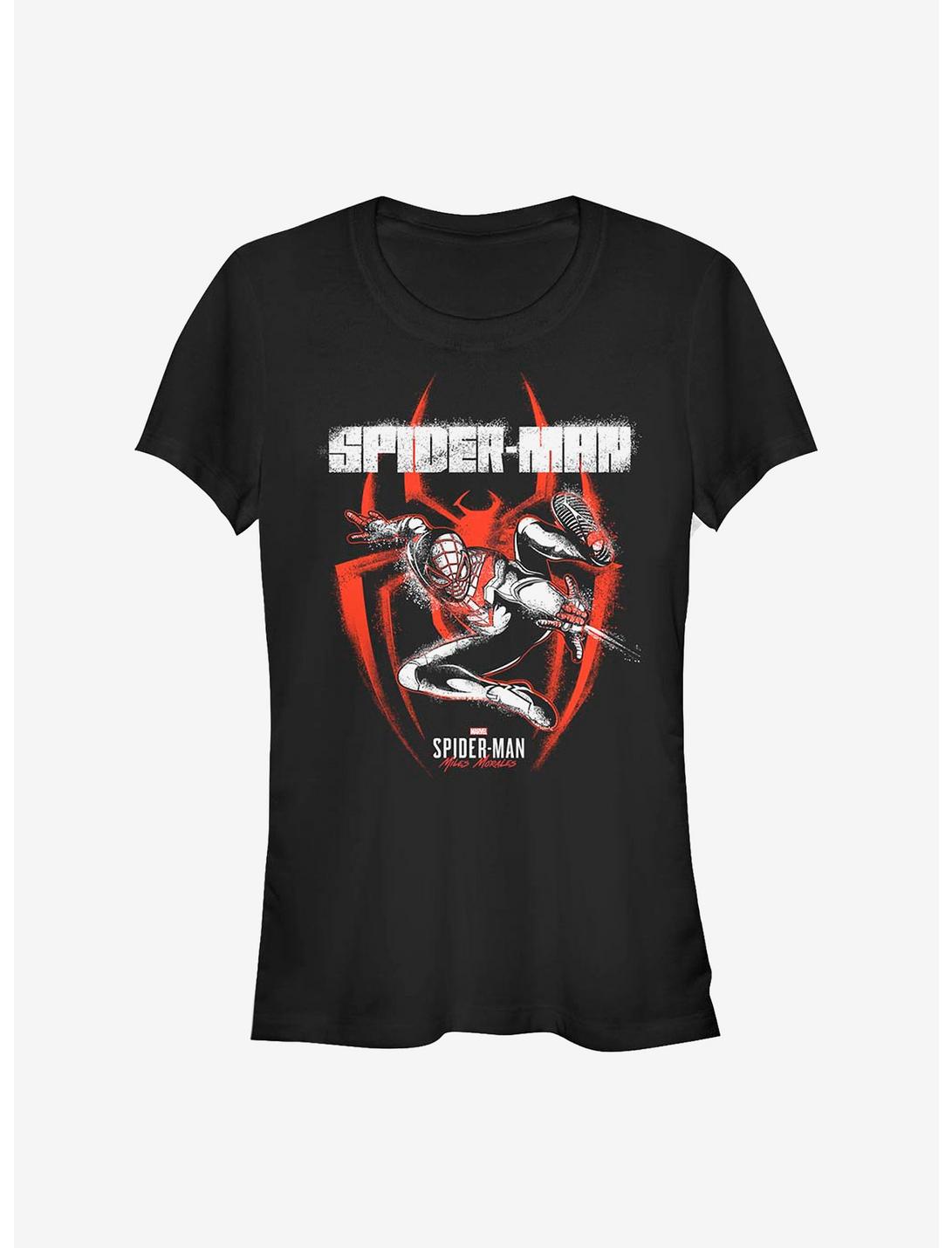 Marvel Spider-Man Miles Morales Spray Girls T-Shirt, BLACK, hi-res