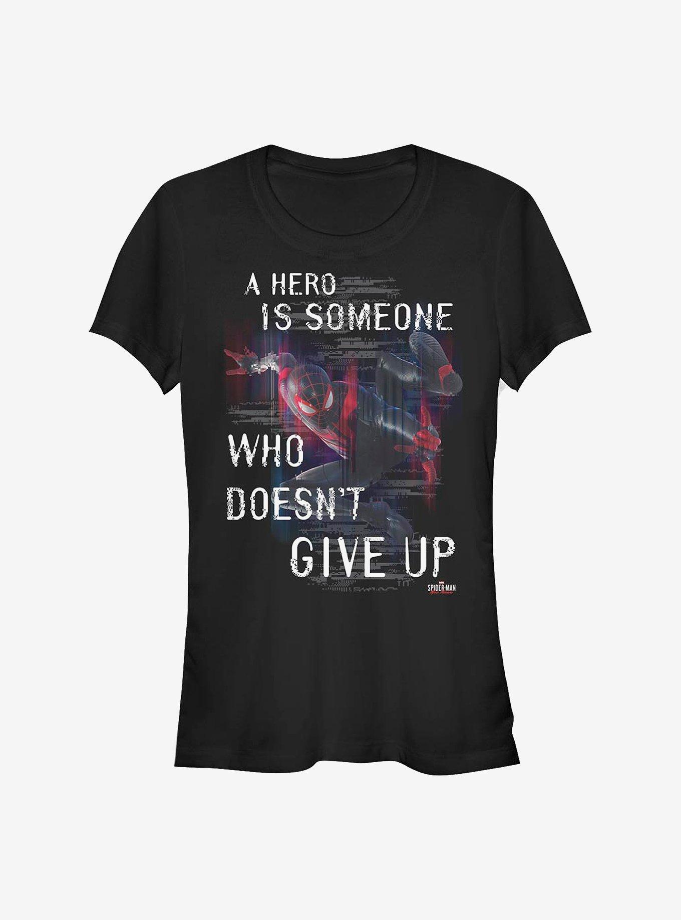 Marvel Spider-Man Miles Morales Don't Give Up Girls T-Shirt, BLACK, hi-res