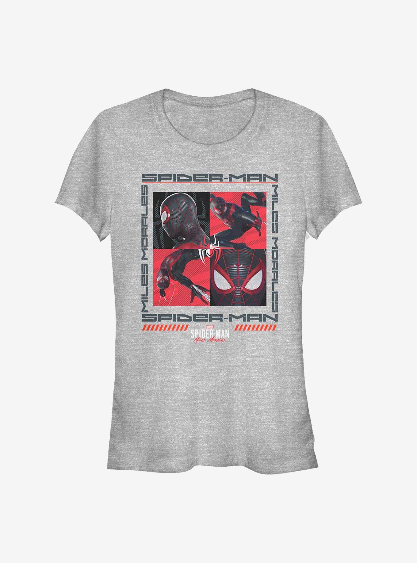 Marvel Spider-Man Miles Morales Square Up Girls T-Shirt, ATH HTR, hi-res