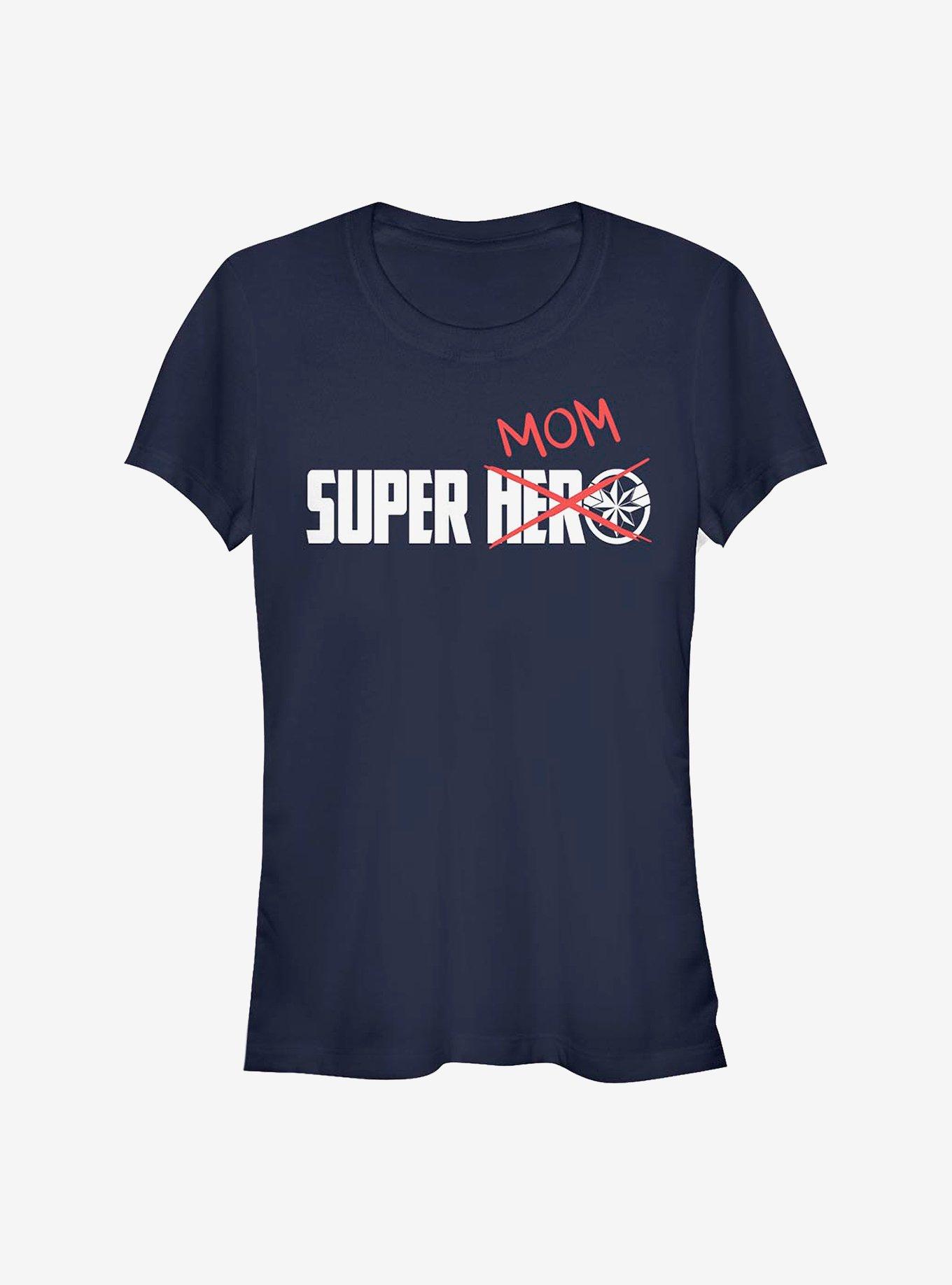 Marvel Captain Marvel Super Mom Doodle Girls T-Shirt, NAVY, hi-res