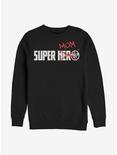 Marvel Captain Marvel Super Mom Doodle Crew Sweatshirt, BLACK, hi-res