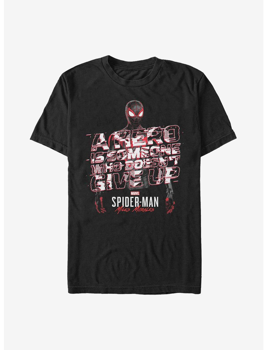 Marvel Spider-Man Miles Morales A Hero Editorial T-Shirt, BLACK, hi-res