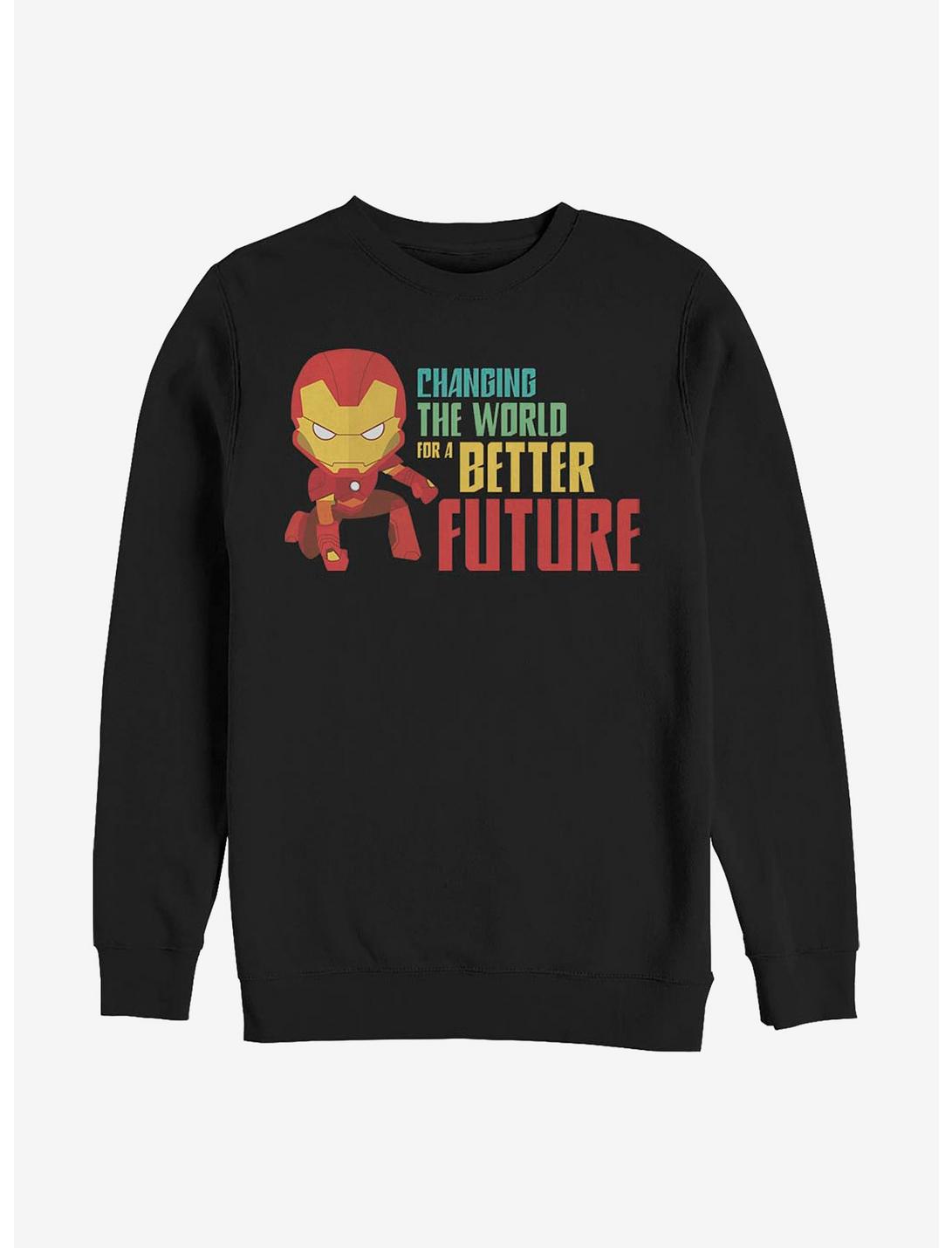 Marvel Iron Man Better Future Crew Sweatshirt, BLACK, hi-res