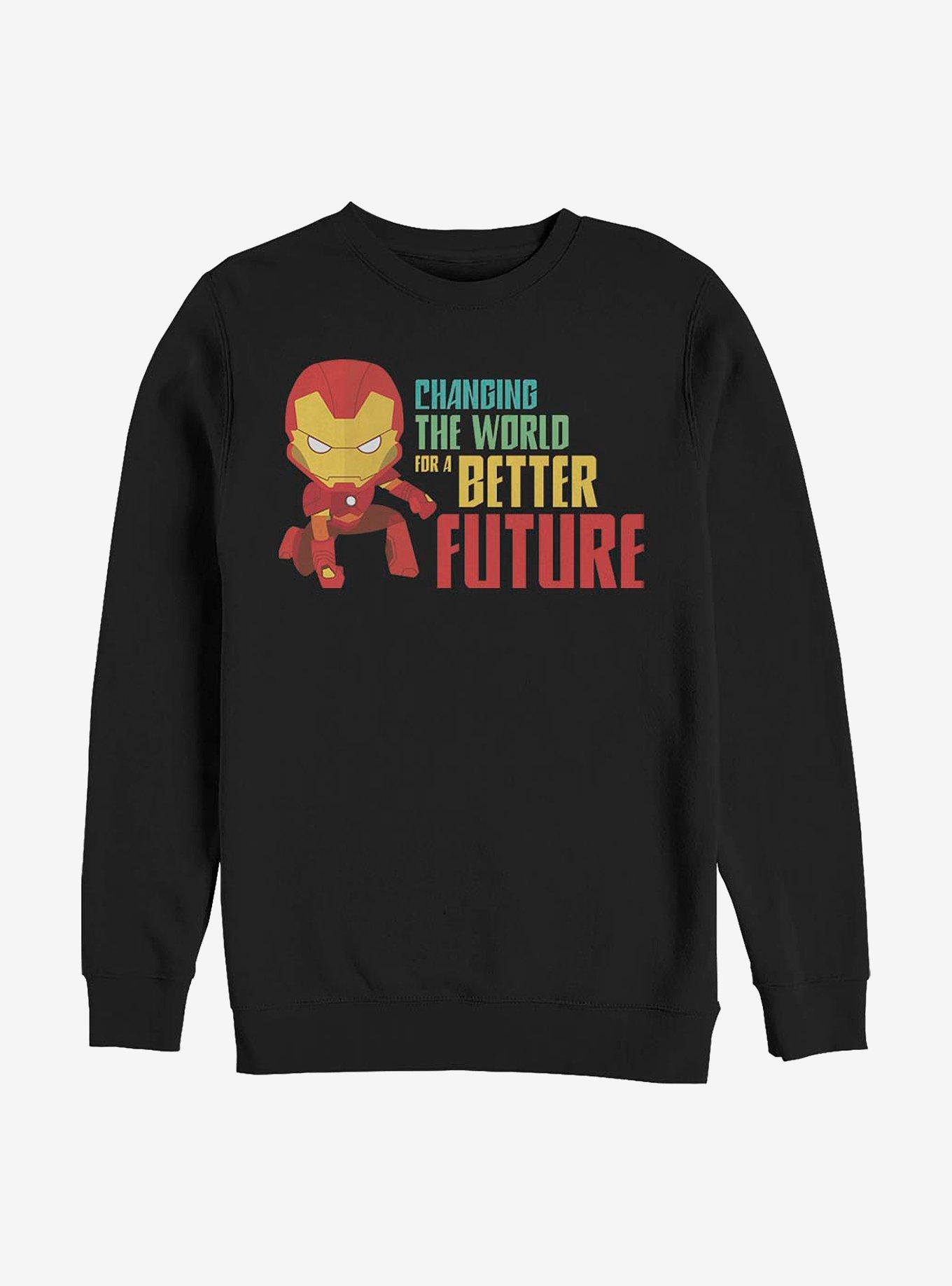 Marvel Iron Man Better Future Crew Sweatshirt, BLACK, hi-res