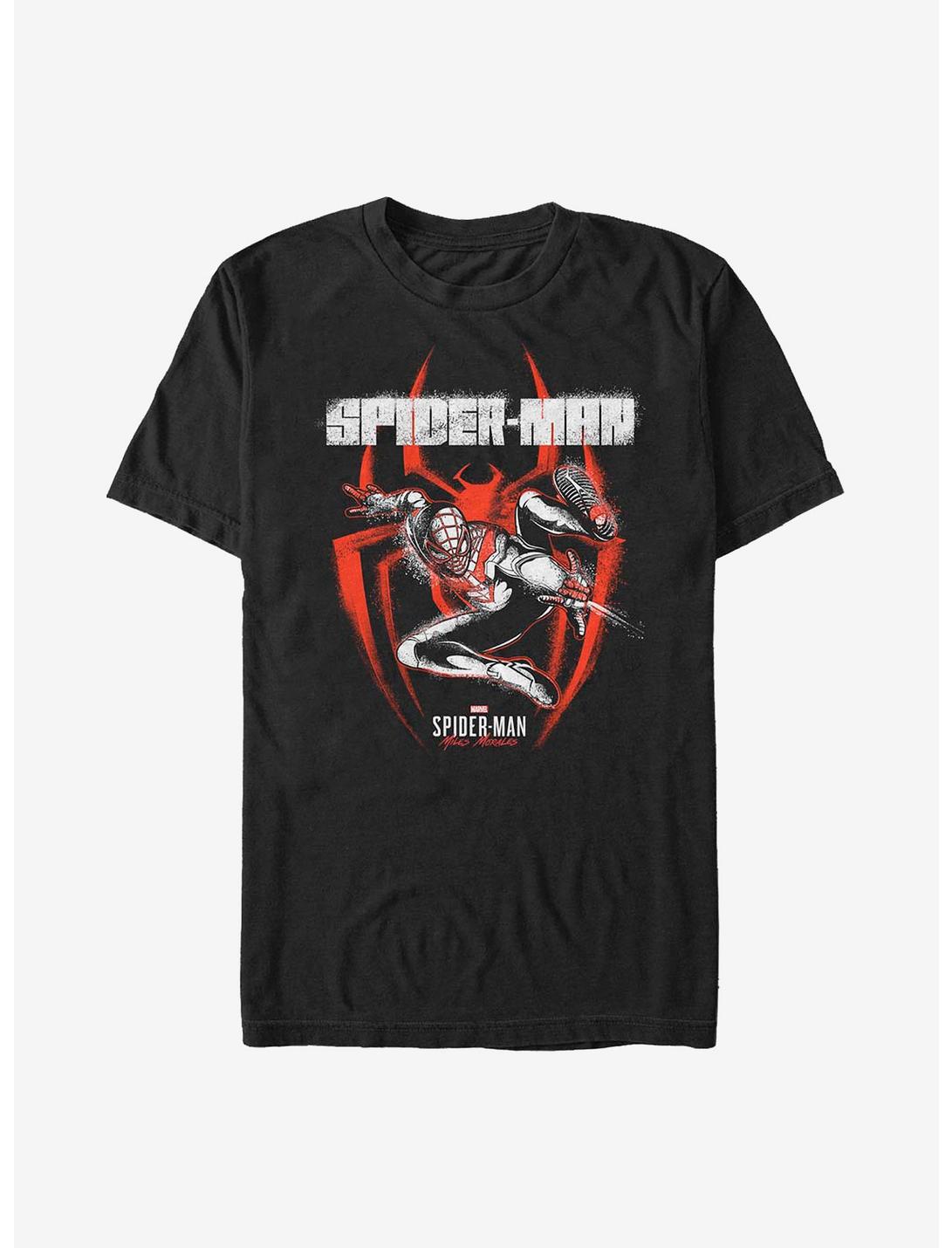 Marvel Spider-Man Miles Morales Spray T-Shirt, BLACK, hi-res