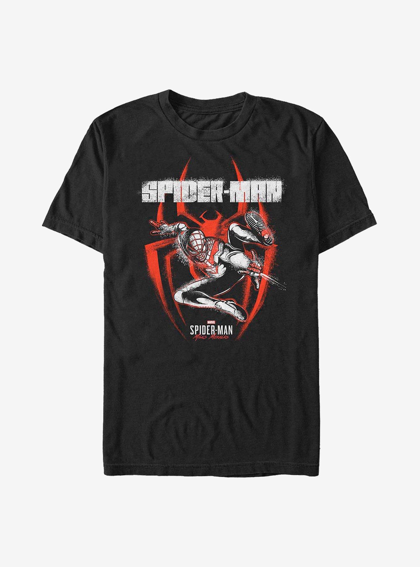 Marvel Spider-Man Miles Morales Spray T-Shirt, BLACK, hi-res