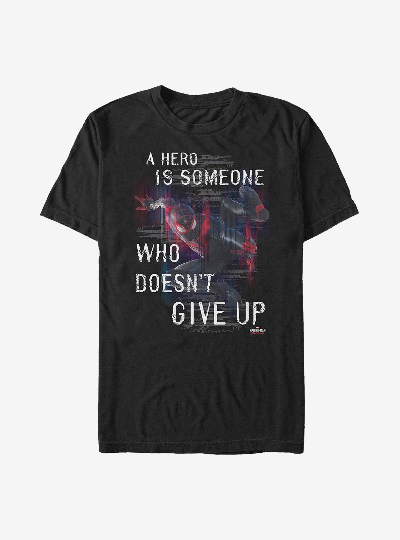 Marvel Spider-Man Miles Morales Don't Give Up T-Shirt, BLACK, hi-res